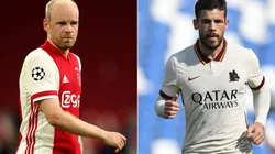 Davy Klaassen of Ajax (left) and Carles Perez of Roma (right).