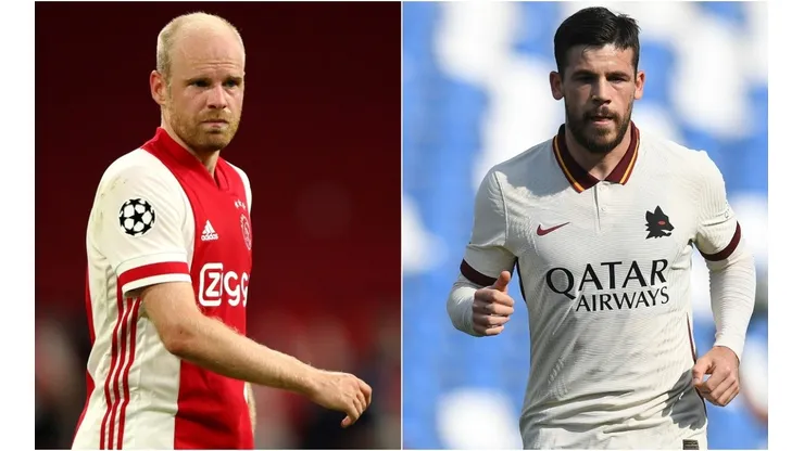 Davy Klaassen of Ajax (left) and Carles Perez of Roma (right).