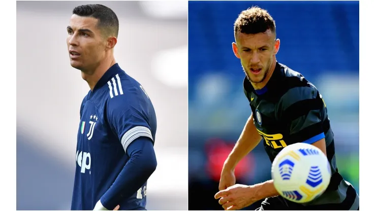 Cristiano Ronaldo of Juventus (left) and Ivan Perisic of Inter (right).