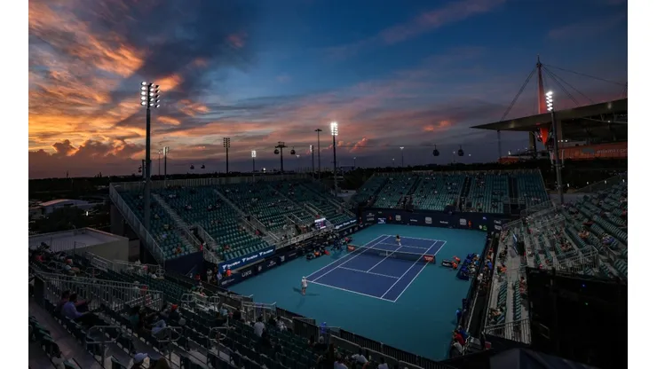 A general view of the Grandstand Court at the 2021 Miami Open.