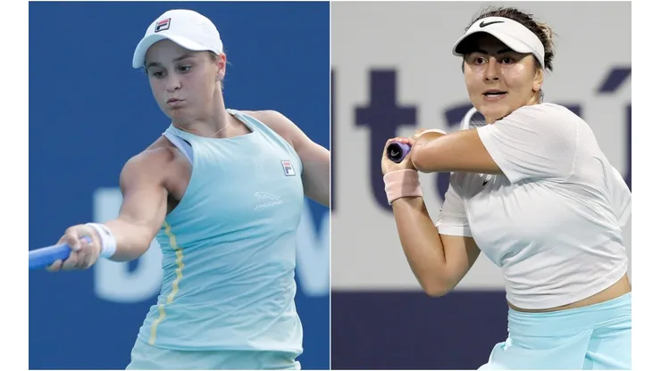 Ashleigh Barty and Bianca Andreescu clash in the WTA Miami Open Final (Getty).