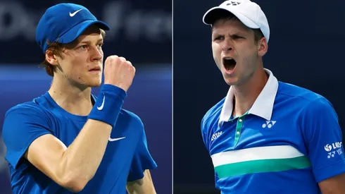 Jannik Sinner of Italy (left) and Hubert Hurkacz of Poland (right).