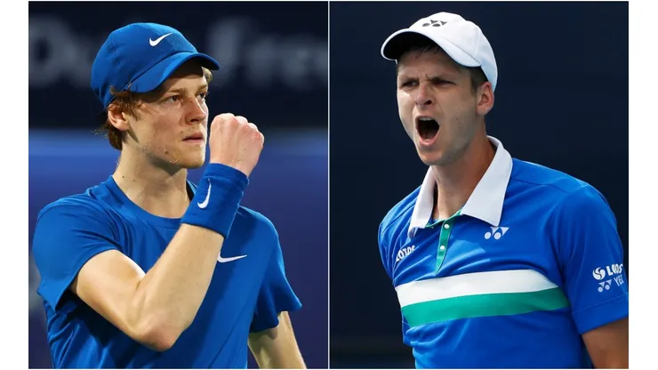 Jannik Sinner of Italy (left) and Hubert Hurkacz of Poland (right).