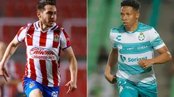 Jesús Angulo of Chivas (left) and Andrés Ibargüen of Santos Laguna (Getty).