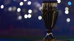 Tournament's trophy is seen in the field in 2019.