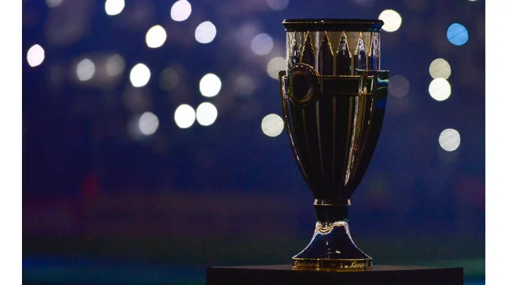 Tournament's trophy is seen in the field in 2019.