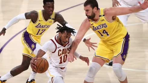 Dennis Schroder & Marc Gasol vs. the Cavaliers. (Getty)