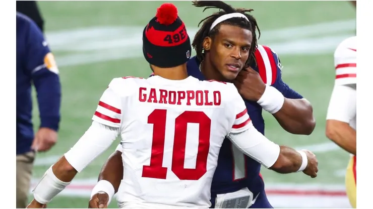 Jimmy Garoppolo & Cam Newton. (Getty)