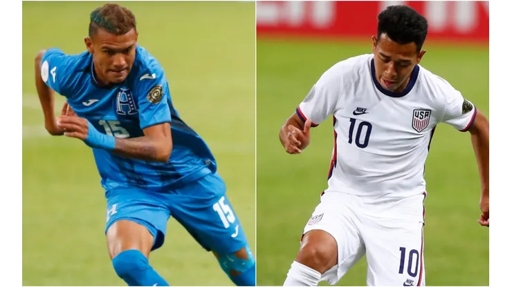 Kervin Arriaga (left) of Honduras and Johan Vásquez (right) of Mexico.