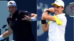 John Isner and Roberto Bautista Agut clash in the Miami Open 2021 (Getty).