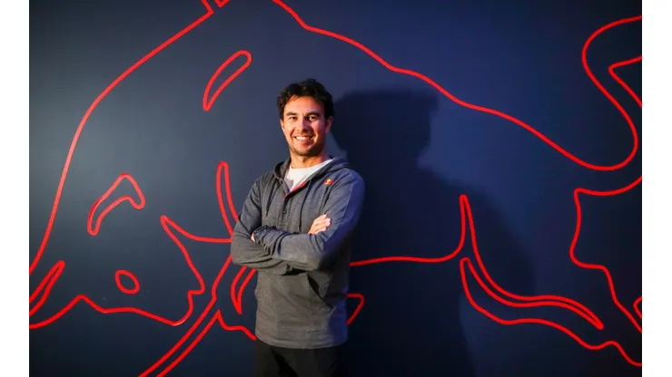 Sergio Perez of Mexico and Red Bull Racing poses for a photo at Red Bull Racing Factory.