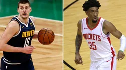 Nikola Jokic (left) & Christian Wood. (Getty)