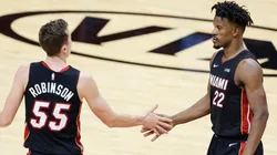 Duncan Robinson & Jimmy Butler. (Getty)