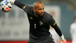 Luis Mejia of Panama holds the ball against Japan.