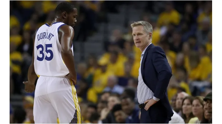 Steve Kerr & Kevin Durant. (Getty)