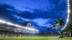 Rubens Sambueza of Leon kicks the ball during the final second leg match between Leon and Tigres UANL in 2019