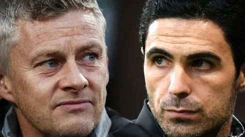Ole Gunnar Solskjaer of Manchester United (left) and Mikel Arteta of Arsenal (right) (Getty).