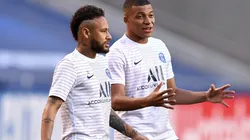 Neymar (left) and Kylian Mbappe (right) of Paris Saint-Germain
