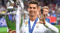 Cristiano Ronaldo of Real Madrid poses with the UEFA Champions League trophy following the UEFA Champions League Final between Real Madrid and Liverpool at NSC Olimpiyskiy Stadium on May 26, 2018 in Kiev, Ukraine.