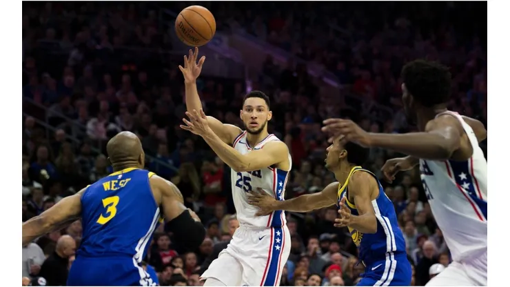Ben Simmons vs. the Warriors. (Getty)