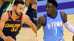 Stephen Curry (left) & Victor Oladipo. (Getty)