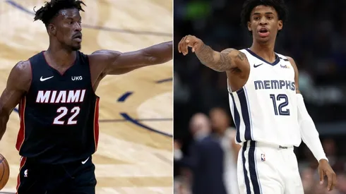 Jimmy Butler (left) & Ja Morant. (Getty)