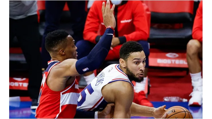 Ben Simmons & Russell Westbrook. (Getty)
