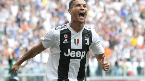 Cristiano Ronaldo of Juventus celebrates after scoring against Sassuolo. (Getty).jpg