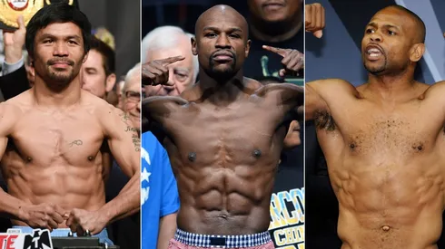 Manny Pacquiao, Floyd Mayweather, and Roy Jones Jr. (Getty)