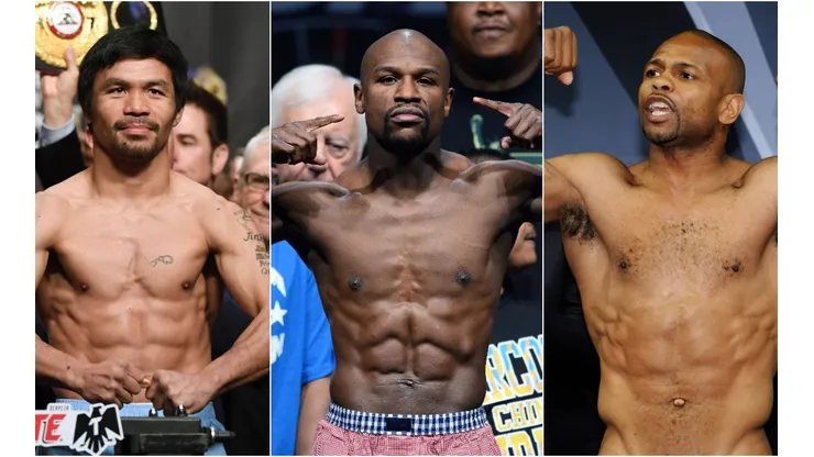 Manny Pacquiao, Floyd Mayweather, and Roy Jones Jr. (Getty)
