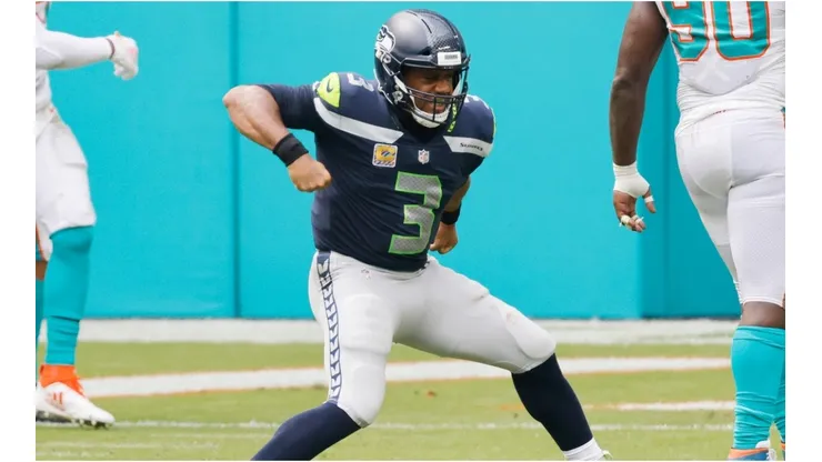 Russell Wilson vs. the Dolphins. (Getty)
