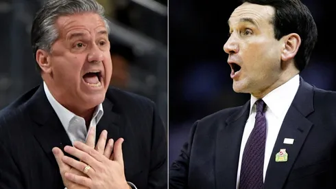 John Calipari (left) & Mike Krzyzewski. (Getty)