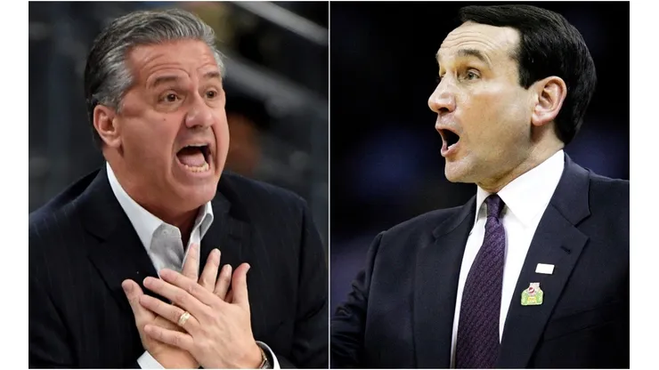 John Calipari (left) & Mike Krzyzewski. (Getty)