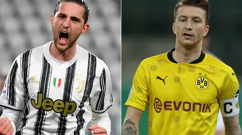 Adrien Rabiot of Juventus (left) and Marco Reus of Borussia Dortmund (right). (Getty)