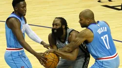James Harden vs. the Rockets. (Getty)