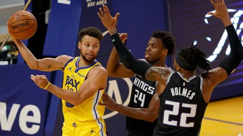 Stephen Curry vs. the Kings. (Getty)