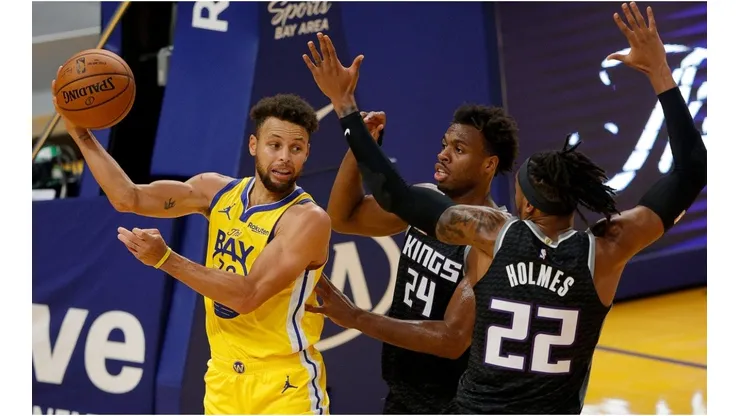 Stephen Curry vs. the Kings. (Getty)