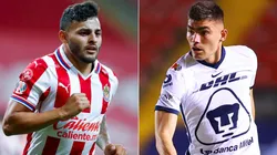Alexis Vega of Chivas (left) and Johan Vázquez of Pumas (Getty).