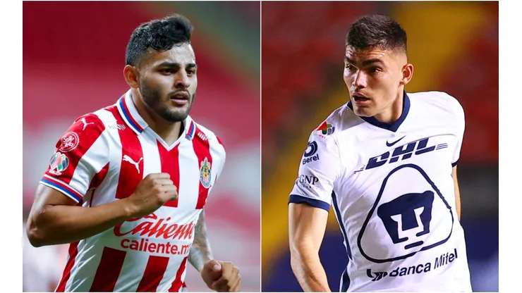 Alexis Vega of Chivas (left) and Johan Vázquez of Pumas (Getty).