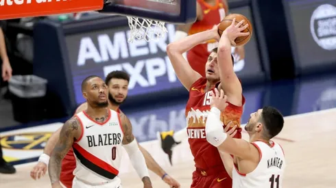 Nikola Jokic vs. the Blazers. (Getty)