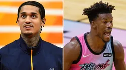 Jordan Clarkson (left) of the Utah Jazz and Jimmy Butler (right) of the Miami Heat. (Getty)