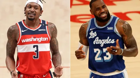 Bradley Beal (left) of the Washington Wizards and LeBron James (right) of the Los Angeles Lakers. (Getty)