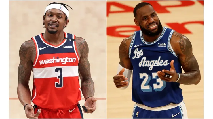 Bradley Beal (left) of the Washington Wizards and LeBron James (right) of the Los Angeles Lakers. (Getty)