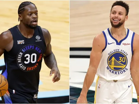 Stephen Curry and the Warriors take on the Knicks at the Madison Square Garden