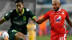Andrés Andrade of Atlético Nacional (left) and and Duvan Vergara of America de Cali (right). (Getty)