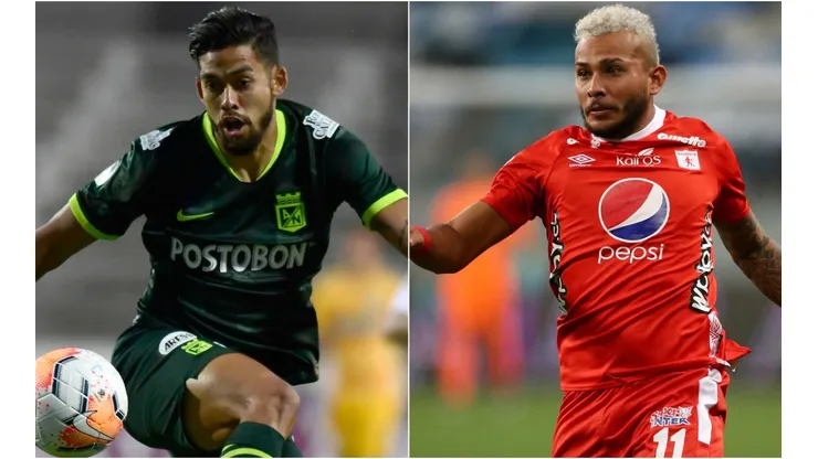 Andrés Andrade of Atlético Nacional (left) and and Duvan Vergara of America de Cali (right). (Getty)