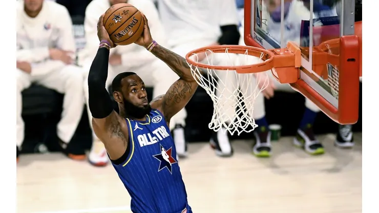 LeBron James during the 2020 All-Star Game. (Getty)