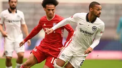 Bayern's Leroy Sane (left) in action against Frankfurt's Djibril Sow (right). (Getty)