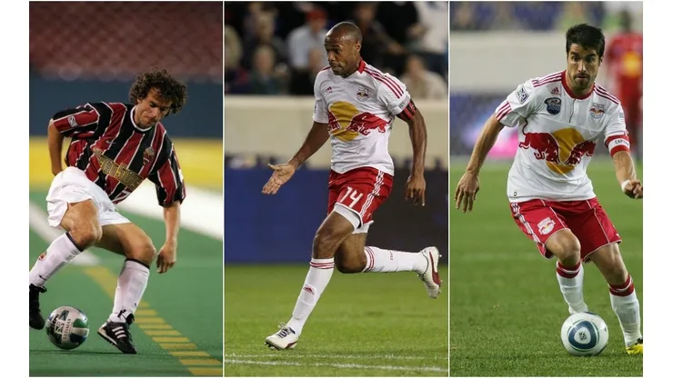Roberto Donadoni,Thierry Henry, and Juan Pablo Angel (Getty)