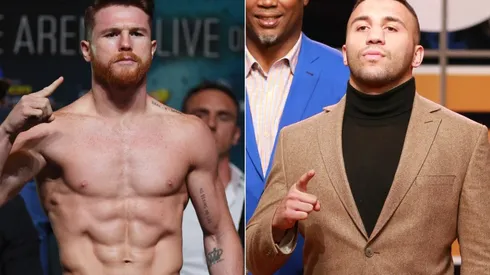 Canelo Alvarez of Mexico (left) and Avni Yildirim of Turkey (right). (Getty)